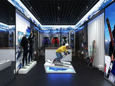 Ski Equipment Store Low-poly 3D model