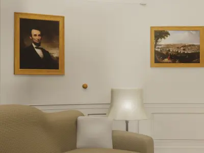 OVAL OFFICE - PRESIDENT OFFICE  Low-poly 3D model