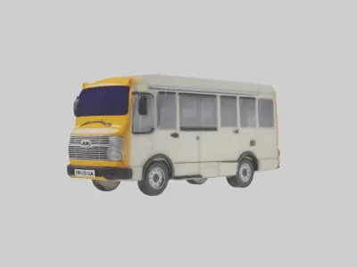 Mini Bus Model 1 Low-poly 3D model