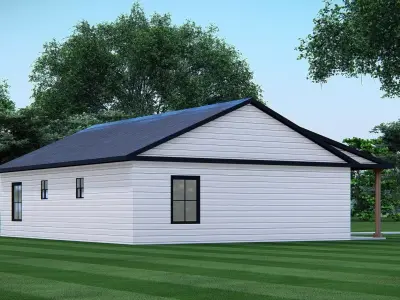 Tiny American House 3D Model Small Cottage Style Home 3D model