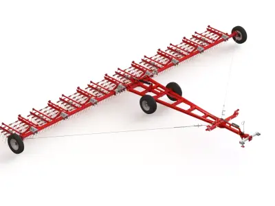 WG 0009 - Complete range of 3 semi-mounted flexible tine harrow 3D model