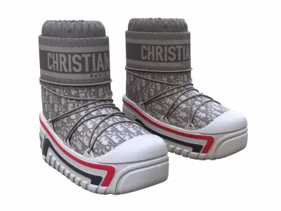 Dior Alps Snow Ankle Boots Gray Low-poly 3D model