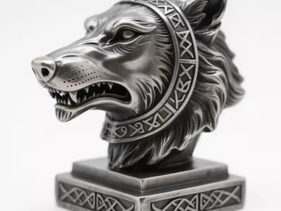 wolf sculpture 3D print model purchase