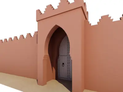 Traditional Moroccan Door Marrakech 3D model