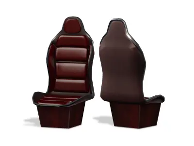 Vehicle Leather Seat Low-poly 3D model