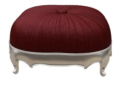 Classical Footstool Low-poly 3D model