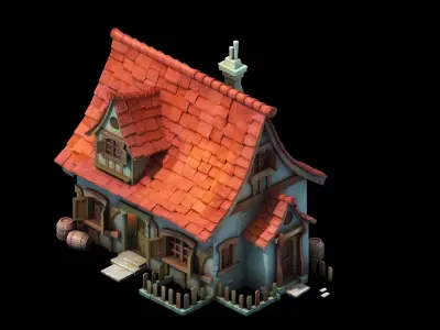Game Cartoon - House 02 3D model