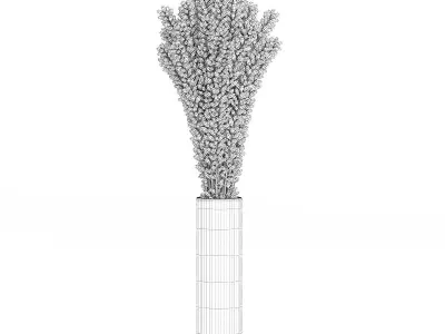 Violet Lupine in Glass Vase 3D model