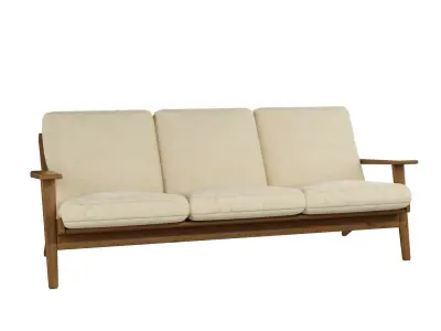 Wood sofa 3D model