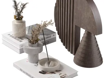Decorative set with Diego Olivero Wood 3D model