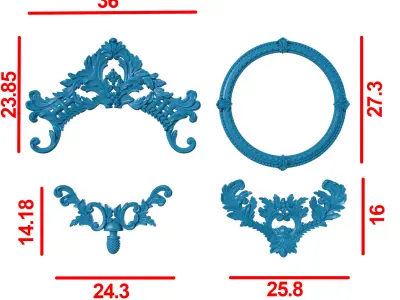 3D ornaments and carving 3D print model 3D print model