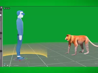 Proboscis Long Nosed Monkey Male Low-poly 3D model