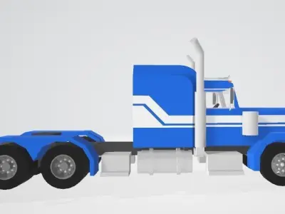 autotruck semi truck on road Free 3D model