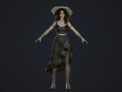 Summer Beach Girl - Game Ready  Low-poly 3D model