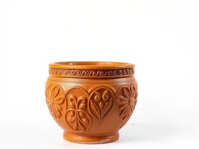 Ornate Terracotta Pot D Model Pack Low-poly 3D model