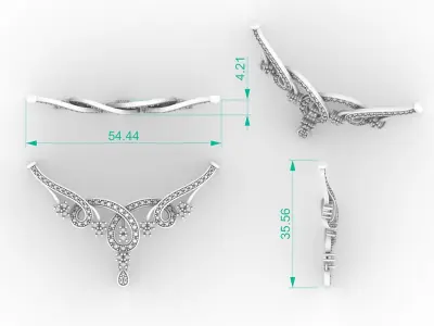 Royal Crown Diamond Necklace 3D print model