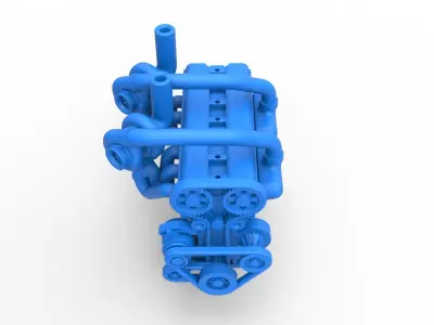 Twin Turbo straight-six engine Version 2 Scale 1 to 25 3D print model