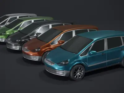 Minivan Car Generic Low-poly 3D model