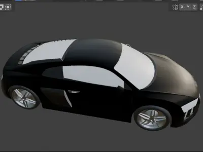 HD Audi V8 Car Model 3D 3D model