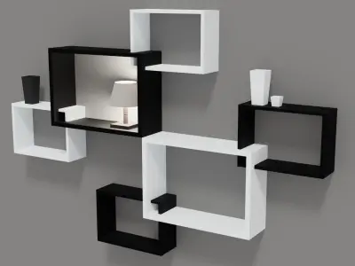 Decorative Shelves Low-poly 3D model