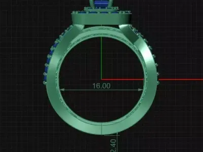 Princes cut Twin ring  3D print model