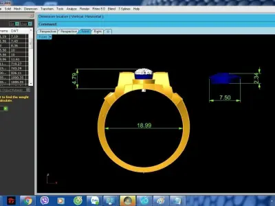 Mens Shield Gemstone Ring 3D Model 1076 3D print model