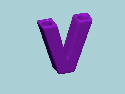 Vase V - Alphabet Vases Collection Letters - STL Printable 3D print model
