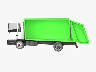 garbage truck Low-poly 3D model