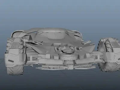 batmobile with wheels 3D model