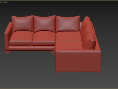 Sofa Zora small Square corner unit 258cm x 258cm 3D model