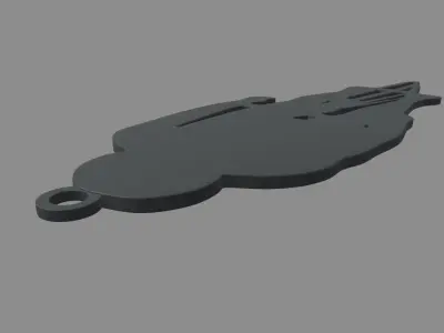 Bike Key Ring Chain 02 Low-poly 3D model