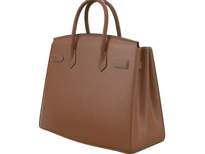Hermes Birkin Bag with Chain Brown Low-poly 3D model