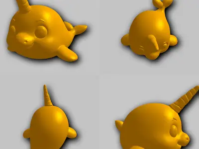 Narwhal - Kawaii Animals Collection 3D print model