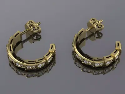 Bulgari Earrings Serpenti  Jewelry Gold  3D print model