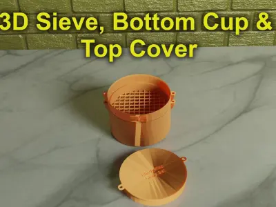 3D Print Ready Sieve Set for 1 - 30 mm Particle Size Range 3D print model