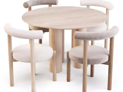 combination Modern table and wind 3D model