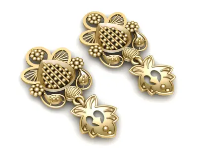 Women Fashion Earrings 3d Printable Model 3D print model