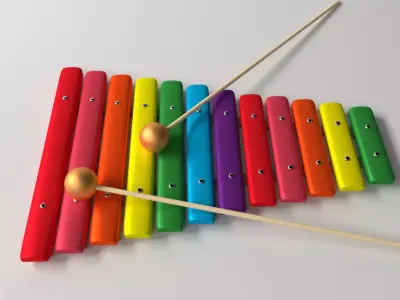 Xylophone colorful 3D model