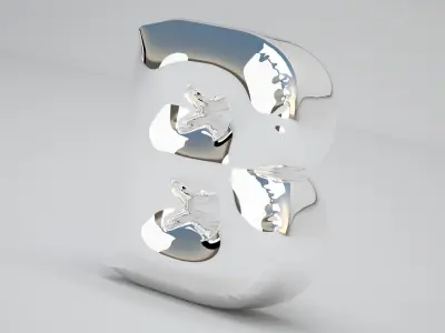 Silver B Balloon 3D model