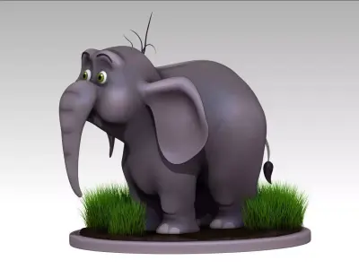 Elephant cartoon 3D model