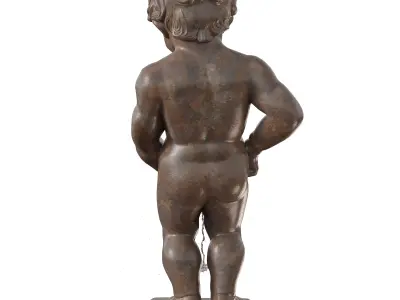 Manneken Pis statue of a boy peeing Low-poly 3D model
