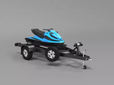 Water Scooter and Trailer 3D model