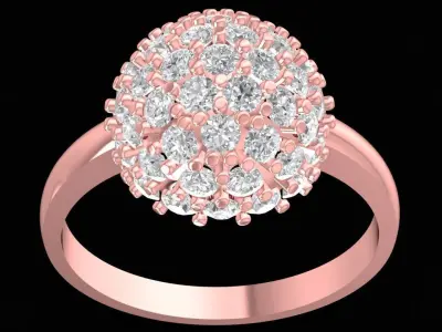 Luxury Cluster Diamond Ring for Women 2658 3D print model