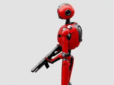 BATTLE DROID X-4000 Rigged for Unreal Engine - Unity - MIXAMO  3D model