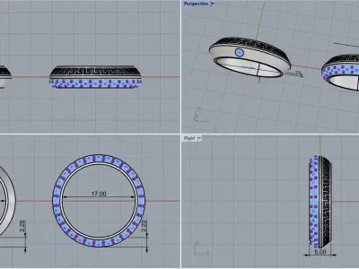 Wedding ring model 281 3D print model