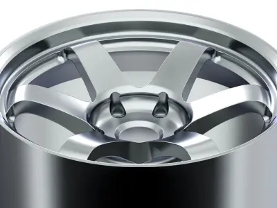 Volk Rays TE37 Progressive 3D Print 1-24 Scale 3D print model