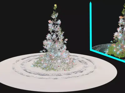 Christmas tree with snow and without snow 3D model