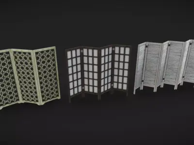 Standing Walls Low-poly 3D model