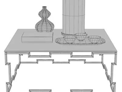 Bancroft Square Cocktail Table Glass Top and Metal Base 411-011 3D model