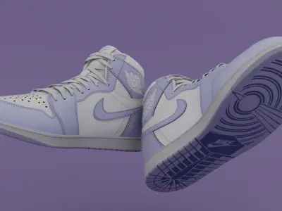AirJordan 1 Retro HighOG Purple  Low-poly 3D model